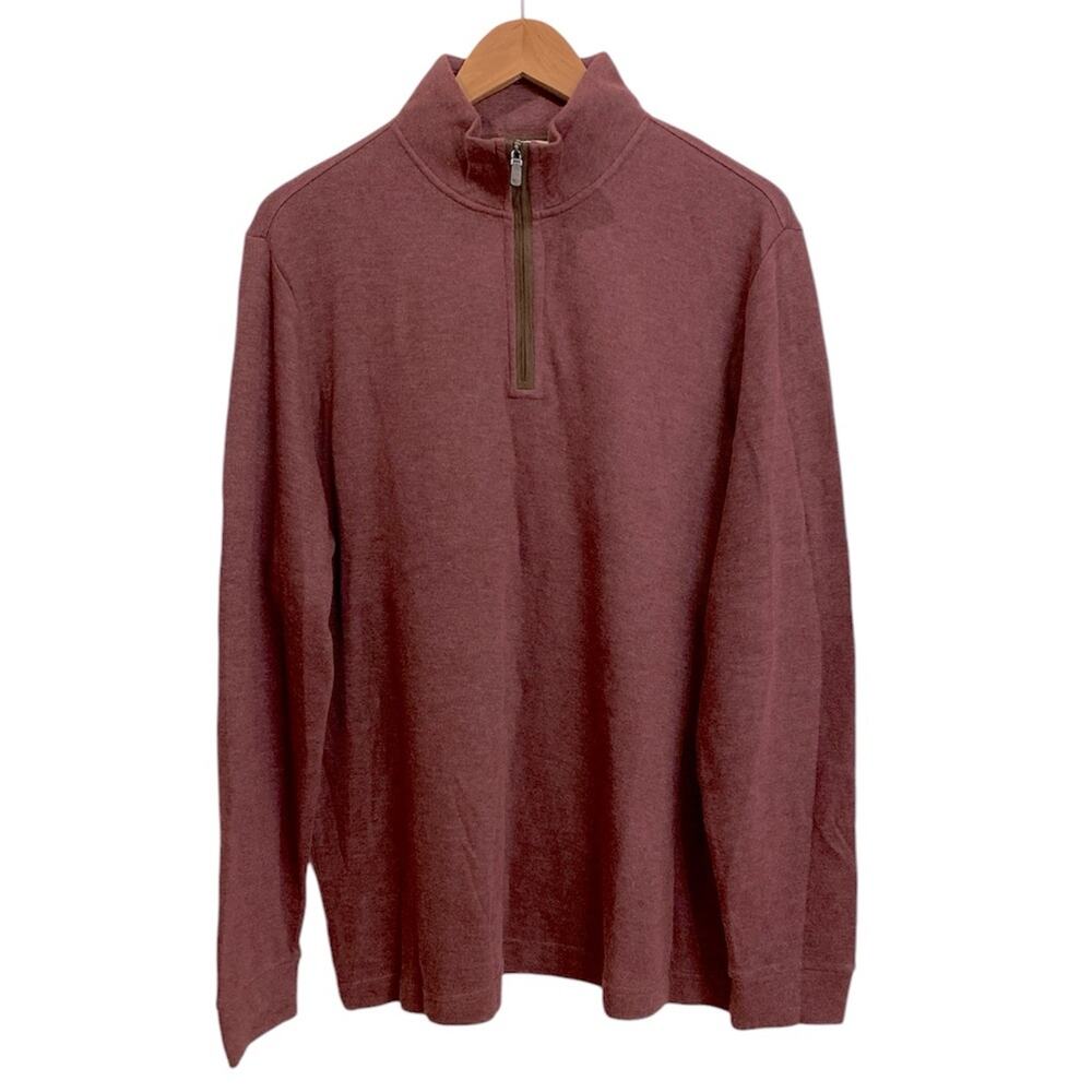 Joseph Abboud Burgundy Cotton/Modal Quarter Zip Size Large